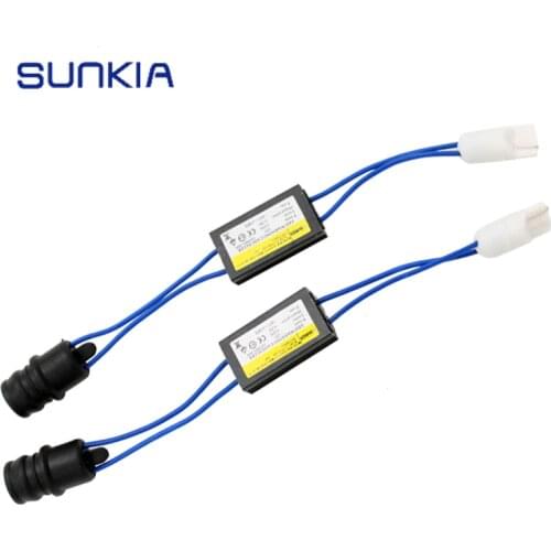 2Pcs/Set Car LED Headlight Decoder Fog Light No Error Load Resistor T10 168 No Flickering Warning Canceller Wire Harness Adapter