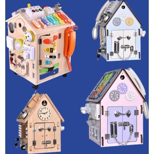 Montessori Busyboard HouseToys Baby 0 12 Months Kids Learn Life Skills Training 2 Years Wooden Educational Gifts for Girls Boys