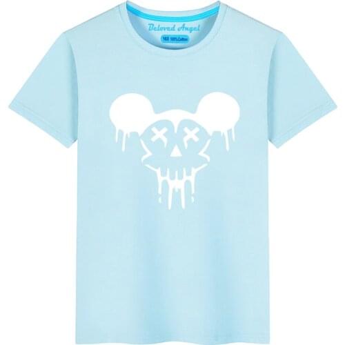 Children Boys Girls Birthday T Shirt Luminous Short Sleeve Clothing Funny Cartoon Party Kids T Shirt 2020 T-shirt Candy Colors