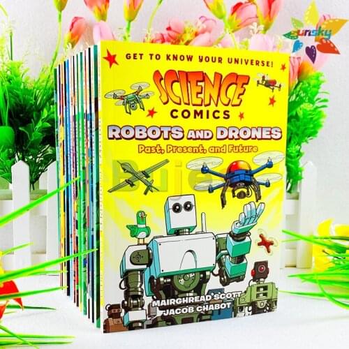 7-13 year 14 book/set Science Comics Children English picture books Popular science books for children Science cartoon series