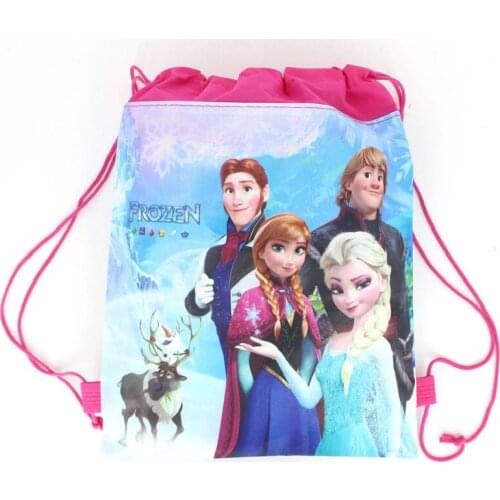 Disney Frozen Childrens Non-woven Fabric Pocket Backpack anime figure toys for children Random color delivery
