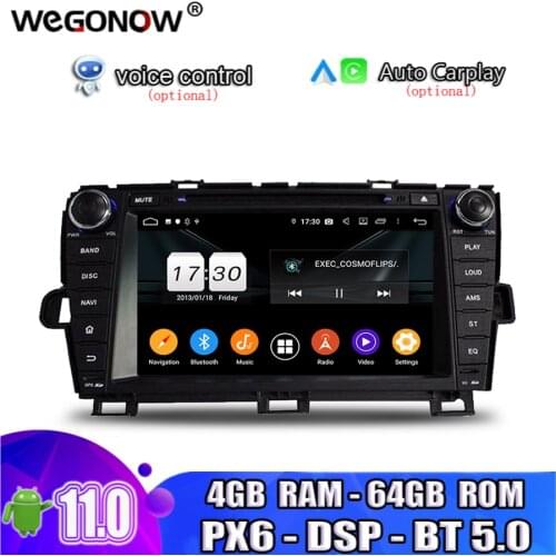 TDA7851 Android 10.0 64G ROM 8 coreCar DVD Player Wifi Bluetooth 5.0 RADIO GPS Map For Toyota PRIUS 2009-2013 left right driving