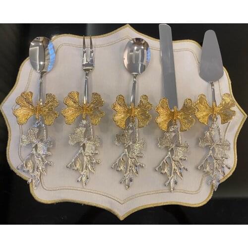 Lux Elegant Japan Rose Stainless Steel 5PCS Tableware Dinner Service Set Multifunction Dinnerware Fork Spoon Knife Kitchen Tools