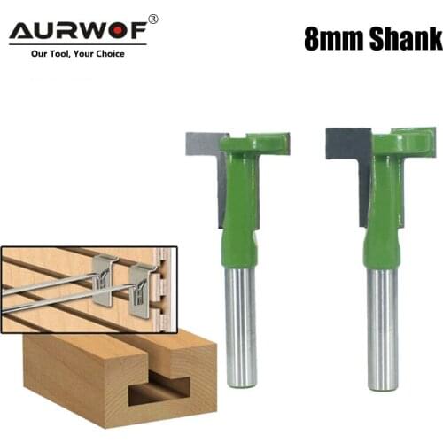 LAVIE 8mm Shank T-Slot Router Bit Milling Straight Edge Slotting Milling Cutter Cutting Handle for Wood Woodwork MC02090
