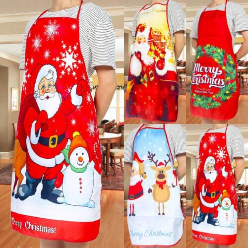 Hot Christmas Aprons Adult Santa Claus Aprons Women and Men Dinner Party Decor Home Kitchen Cooking Baking Cleaning Apron