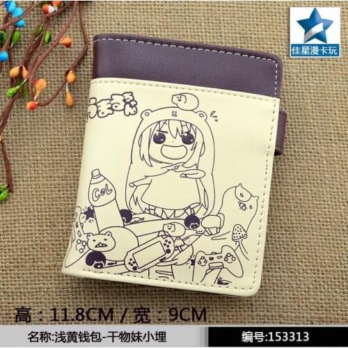 Himouto! Umaru-chan Pale-yellow Anime Leather Wallet Doma Umaru Coin Purse Hot Sale Button Money Bag for Gift