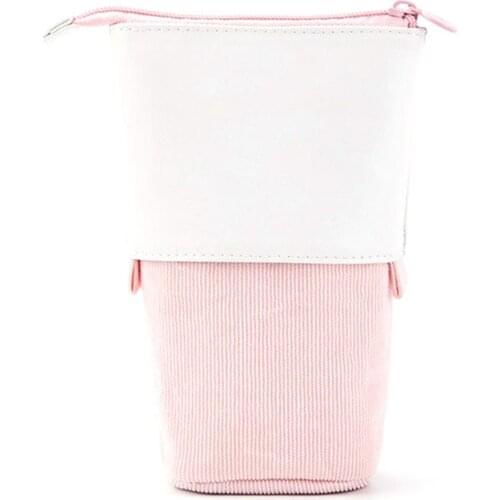 Fashionable Multifunctional Creative Canvas Pen Holders And Pencil Case With Velvet Core Medium Capacity Creative Pen Bags