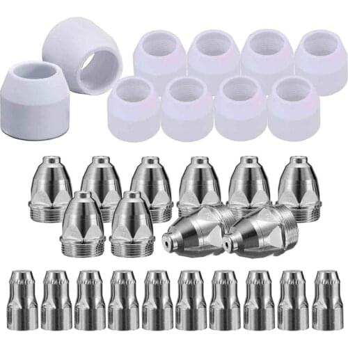 30Pcs P80 Plasma Cutting Consumables Kit, Plasma Nozzle, Electrode, P-80 Cutting Plasma Cutting Machine Torch 1.5mm