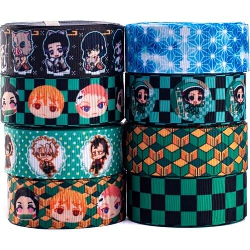 New 10yards different sizes Japanese cartoon pattern printed grosgrain ribbon