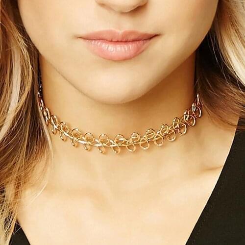2020 New Fashion Jewelry Gold Silver Color Metal Choker Necklaces For Women Girl Boho Chain Collar Choker Necklace Best Gift