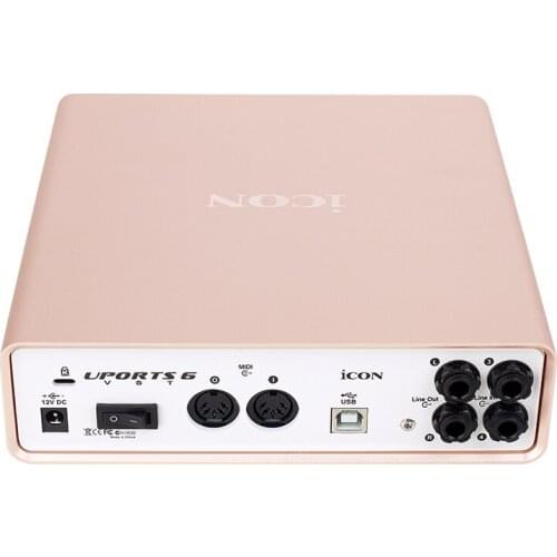 Original ICON Uports 6 VST external Sound card 24-Bit 96/192KHz 6-In/6-Out USB Recording Interface full duplex for Microphone
