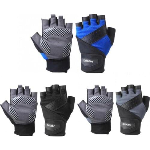 Glove Half Finger Fitness Gloves Lengthened Wrist Brace Correction Half Finger Weightlifting Fitness Non-slip Silicone Palm