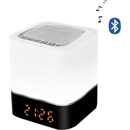 Night Light Alarm Clock for Kids Wake Up Alarm Clock Bluetooth Music Player Digital LED Clock for Girl Tap to Change Color Light