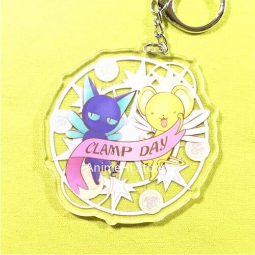 Anime Cardcaptor Sakura CLEAR CARD Keychain Figure CCS CERBERUS SPINEL SUN Acrylic Keyring Bag Pendant for Gift