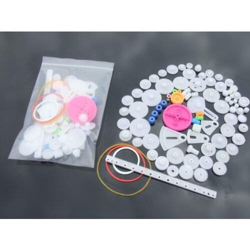 SKYAREA 85pcs Plastic Gear Motor Gear DIY Gearbox Robot Model Single Double Layer Crown Gear Spindle Set