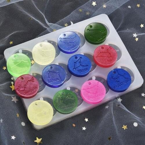Constellation Round Pendant Silicone Mold Resin Casting Molds For DIY Crystal Epoxy Resin Jewelry Making Accessories