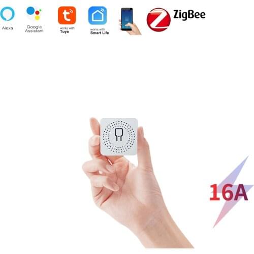 Tuya Smart Life ZigBee 3.0 Socket Switch Relay Mini Module 16A 2 Way Timer Remote Control Light Works with Google Home Alexa