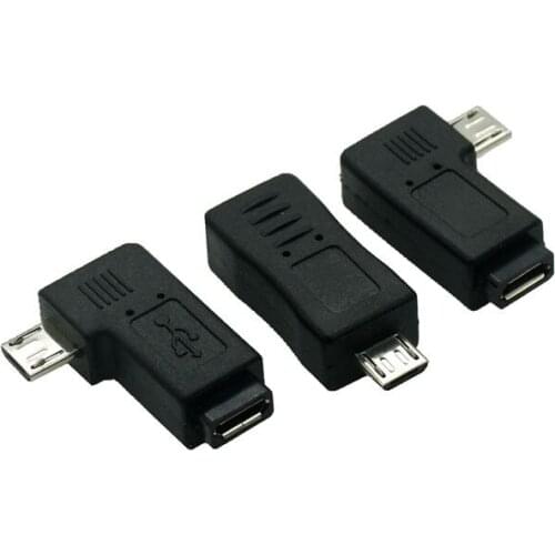 Micro USB 2.0 5Pin Male to Female M to F Extension connector Adapter 9mm Long plug Connector 90 Degree Right & Left Angled