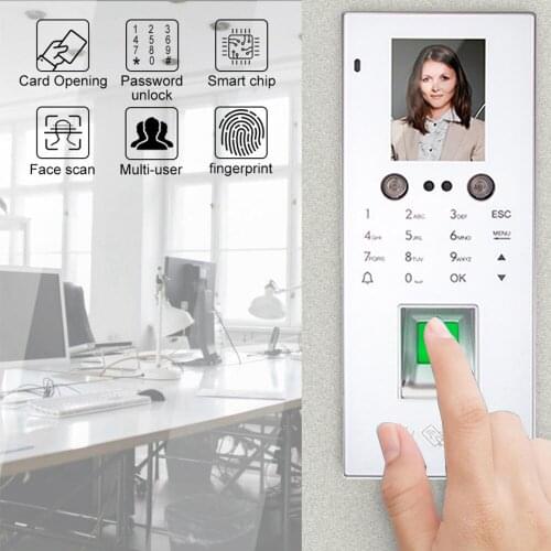 Time attendance Color Screen Access Control Face&Fingerprint&Password&Card Time Attendance Machine White Employee Recorder