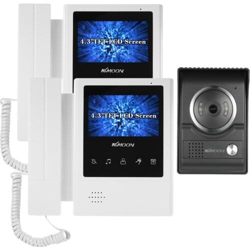 KKmoon 4.3 inch Video Doorbell with Night Vision Rainproof Function Visual Intercom Video Door Phone Doorphone Telephone Style