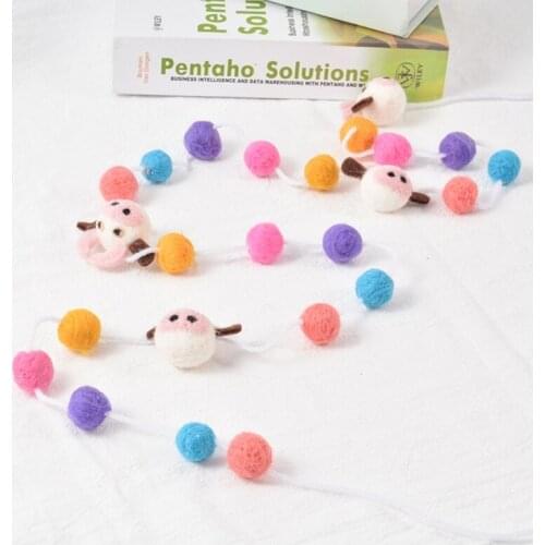 Handmade Wool Felt Pom Pom Balls Beading String Hanging Garland Home Party Decor