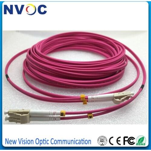 10Pcs/Lot,6M LC/UPC-LC/UPC 50/125 Duplex 3.0mm Multi Mode LSZH Pink Fiber Optic Patch Cord,LC-LC MM OM4 DX 6M Fiber Optic Jumper