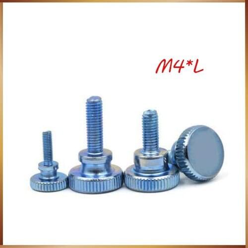10PCS M4 Knurling Flat high Head Knurled Thumb Screw Hand Tighten Computer Screws carbon steel with znic