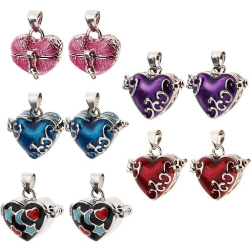 10pcs Vintage Enamel Heart Cremation Urn Pendant Various Urn Charms For Jewelry
