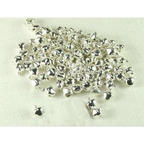 1500pcs shiny silver iron Metal Small Bell 7mm Pendant Beads Finding vintage Jingle Bell for X'mas, Small, lead free D25