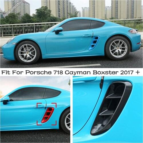 Car Engine Air Inlet Vent Protective Cover Trim Stickers 2PCS For Porsche 718 Cayman Boxster 2017 - 2021 External Spare Parts
