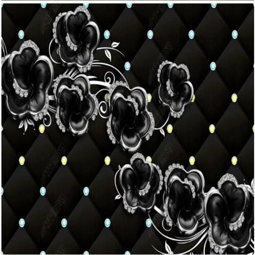 3d customized wallpaper 3D Three-dimensional Diamond Jewelry Flower wallpapers TV Background Wall