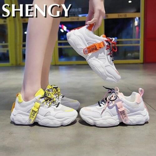 4.5CM Sneakers Women Vulcanize Shoes Breathable Shoes Lace Up Ladies Sneakers Fashion Basket Femme Increase Students Flat Shoes