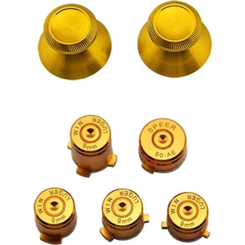 For Xbox 360 Controller Aluminium Metal Mod Kit Thumb Stick Thumbsticks Joystick Analog Cap Bullet ABXY Guide Buttons Replace