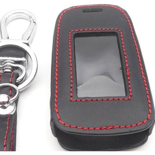 A92 Case Keychain Genuine Leather Cover For StarLine A92 A94 A62 A64 A95 LCD Remote Two-Way Car Alarm LCD Transmitter