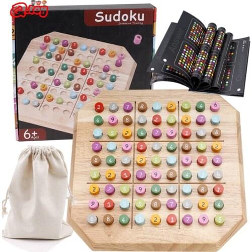 Baby Wooden Toy Sudoku Puzzle Monterssori Enlightenment Educational Wooden Toys Logical thinking Table Game Children Gifts