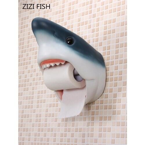 Bathroom paper towel holder Shark dolphins toilet roll holder Bathroom waterproof wall-mounted creative personality tissue box