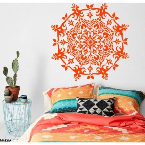 Home Decor Mandala Flower Wall Decal Art Vinyl Yoga Bohemian Circle Ornament Pattern Wall Sticker BedRoom Decor Mural W-39
