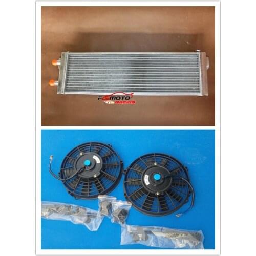 Air to Water UNIVERSAL Aluminum Race Liquid Heat Exchanger Intercooler+FAN