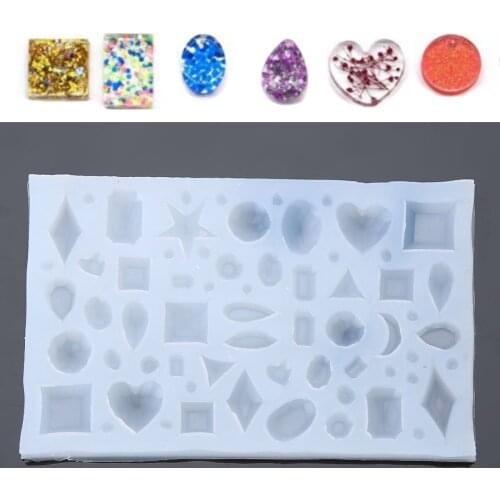 JX-LCLYL DIY Silicone Stencils Mold For Necklace Jewelry Heart Star Pendants White New