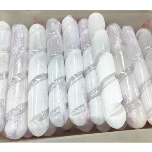 Rock selenite crystal quartz wand Himalayan white gypsum Gemstones massage stick Crystal Reiki healing 1pcs