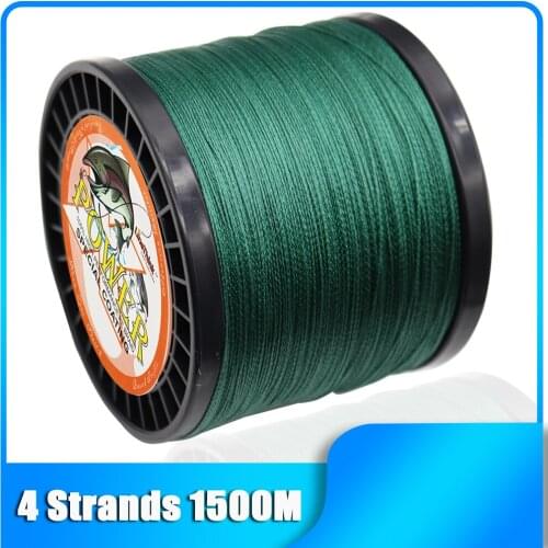 Braided Fishing Line 1500m 4 Strands Superline Abrasion Resistant Braided Lines Super Strong High Performance PE Fishing Lines