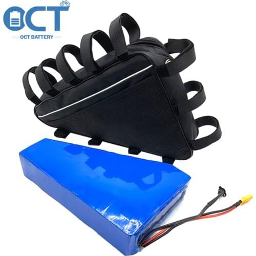 Li-ion Rechargeable Triangle ebike Battery Pack Electric Bike 36V 48V 52V 20Ah 25Ah 28Ah Battery 1000W 1500W Motor 20A 30A BMS