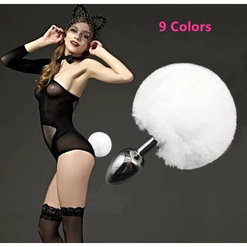Metal Butt Plug Bunny Anal Tail Plug Erotic Sex Toys for Women Adult Role Play Game Fetish Slave Faux Fur Fox Tail Butt Plug