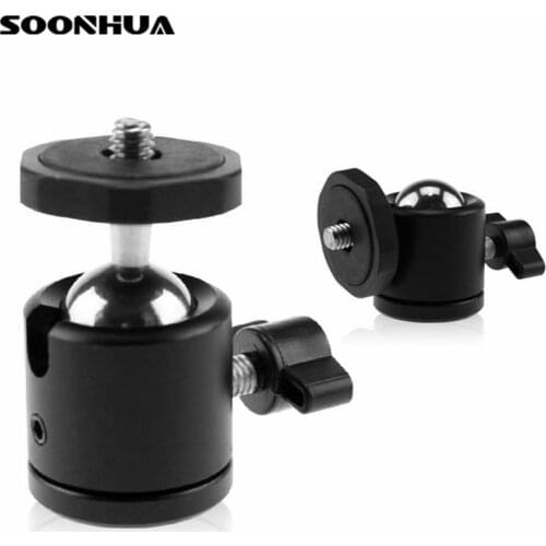 Mini Ball Head 1/4 Inch Screw DSLR Camera Tripod Mount Ball Head Stand Mini Ball Heads 360 Degrees Swivel For Flash Light