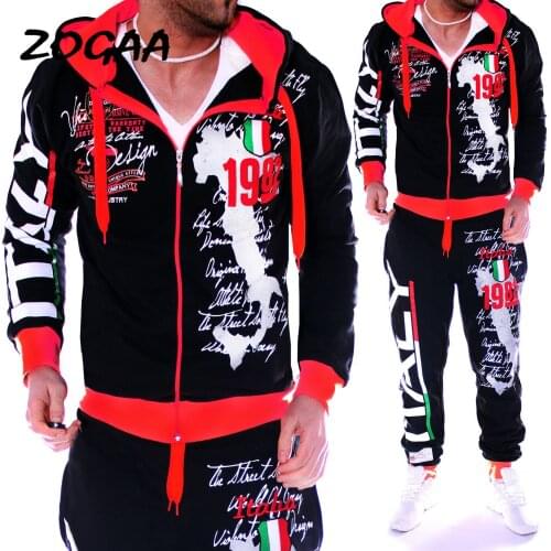 ZOGAA 2020 Brand Men Tracksuit 2 Piece Tops And Pants Mens Sweat Suits Set Letter Print Plus Size Jogger Sets For Men Clothing