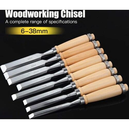 6-38mm Woodworking Chisel Set Semicircular Manual Chisels Woodworking Tools DIY Multifunction Slotting Carpenter Carving Chisel