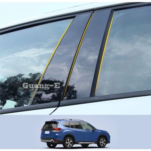 For Subaru Forester 2019-2022 Car PC Material Pillar Post Cover Door Trim Window Piano Black Molding Sticker Plate