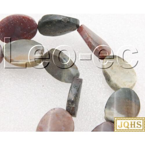 Natural 13X18mm Twist oval green Indian Agates Stone Beads for Jewelry Making 15" v1366