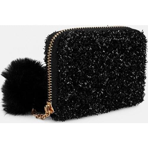 2020 New arrive Womens handbag Vintage wallet Plush ball storage bag PU small bag