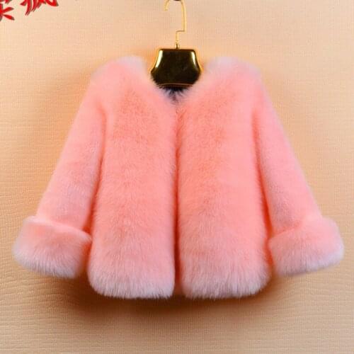 2021 Children Thickness Overcoat Kids Faux Fur Coat High-Quality Winter Jacket for Girl CT080